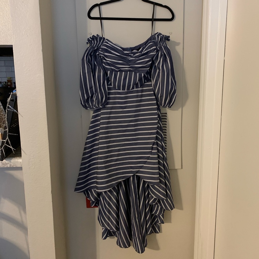 Cinched high-low dress